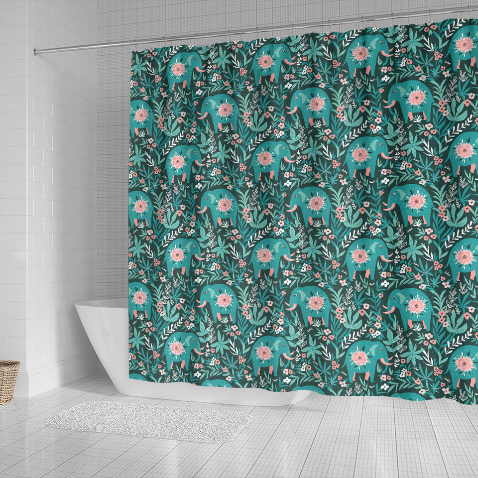 Elephants Jungle Pattern Shower Curtain Fulfilled In US