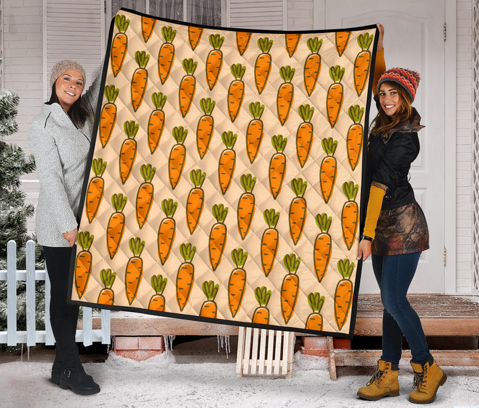 Carrot Pattern Print Design 04 Premium Quilt