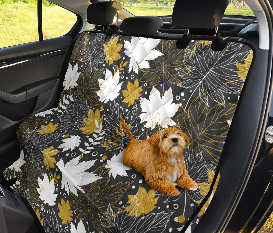 Beautiful Gold Autumn Maple Leaf Pattern Dog Car Seat Covers