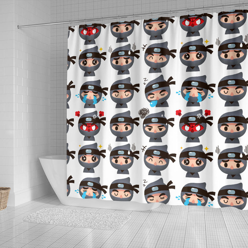 Cute Ninja Design Pattern Shower Curtain Fulfilled In US