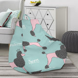 Poodle Dog Green Background Bean Bag Cover