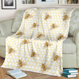 Bee Honeycomb Seamless Design Pattern Premium Blanket