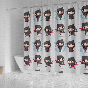 Cute Ninja Pattern Shower Curtain Fulfilled In US