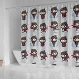 Cute Ninja Pattern Shower Curtain Fulfilled In US