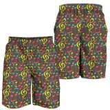 Music Notes Pattern Print Design 05 Men Shorts