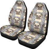 Happy Pug Pattern  Universal Fit Car Seat Covers