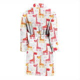 Giraffe Pattern Print Design 03 Men's Bathrobe