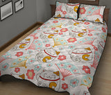 Maneki Neko Lucky Cat fan sakura Quilt Bed Set