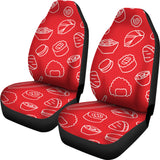 Sushi Pattern Red Background  Universal Fit Car Seat Covers