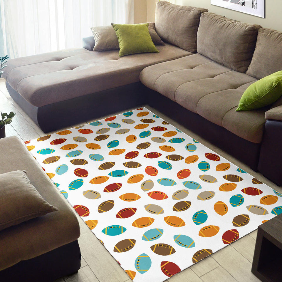 Colorful American Football Ball Pattern Area Rug