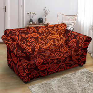 Cocoa Beans Tribal Polynesian Pattern Loveseat Couch Slipcover