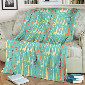 Giraffe Pattern Print Design 01 Premium Blanket