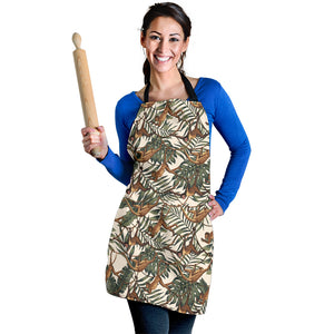 Monkey Tropical Leaves Background Adjustable Apron