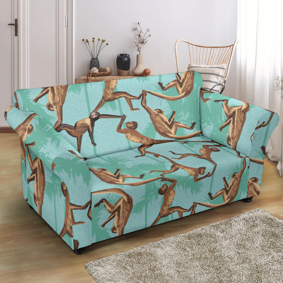 Monkey Palm Tree Background Loveseat Couch Slipcover