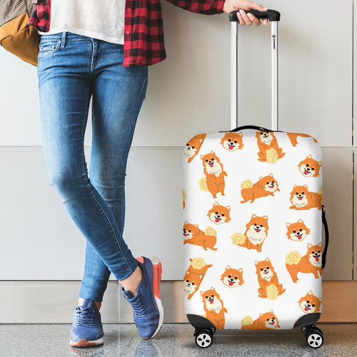 Brown Pomeranian Pattern Cabin Suitcases Luggages