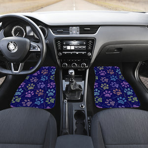 Dog Paws Pattern Print Design 02 Front Car Mats