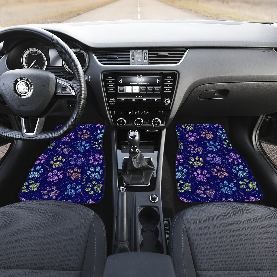 Dog Paws Pattern Print Design 02 Front Car Mats