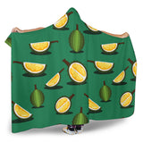 Durian Pattern Green Background Hooded Blanket