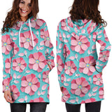 3D Sakura Cherry Blossom Pattern Women'S Hoodie Dress