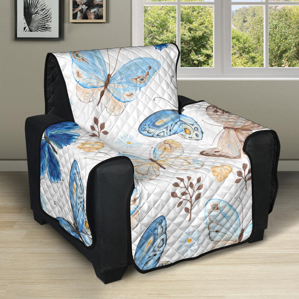 blue butterfly pattern Recliner Cover Protector