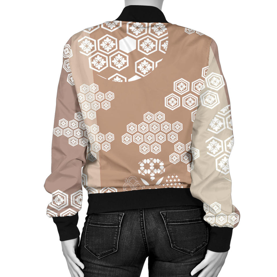 Beautiful Hexagon Japanese  Pattern Women'S Bomber Jacket