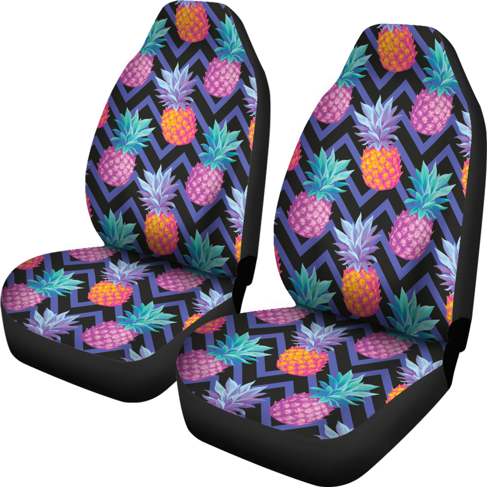Pineapples Pattern Zigzag Background  Universal Fit Car Seat Covers