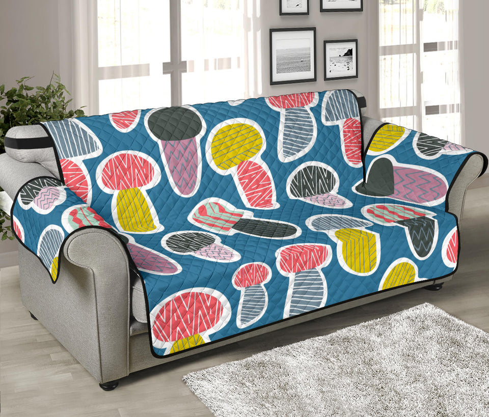 Colorful mushroom design pattern Sofa Cover Protector