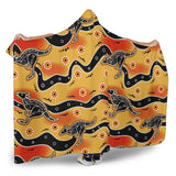 Kangaroo Australian Aboriginal Art Pattern Hooded Blanket