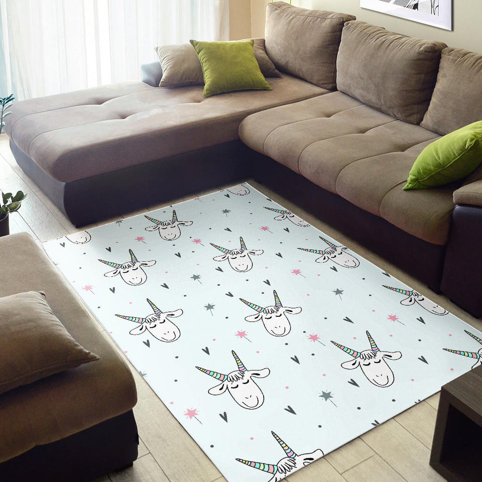 Cute Goat Design Pattern Area Rug