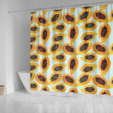 Watercolor Papaya Pattern Shower Curtain Fulfilled In US