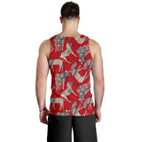 Zebra abstract red background Men Tank Top