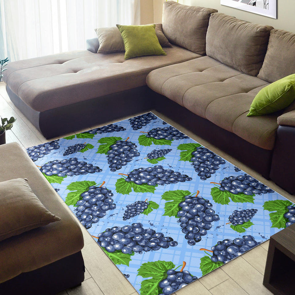 Watercolor Grape Pattern Area Rug