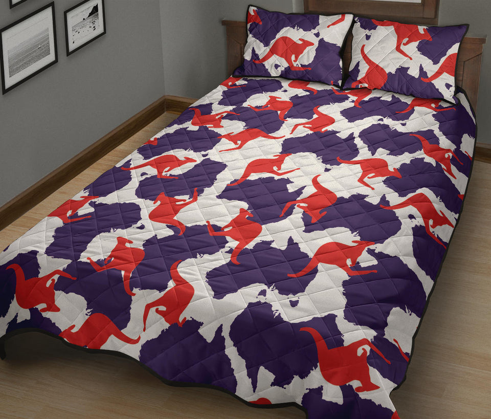 Kangaroo Australian pattern Quilt Bed Set