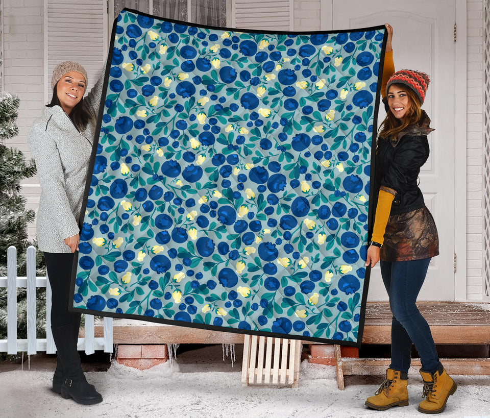 Blueberry Design Pattern Premium Quilt