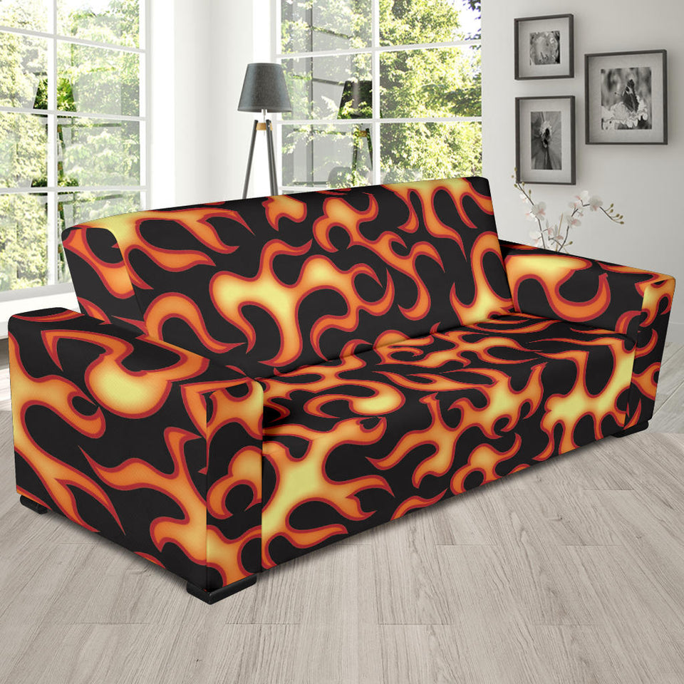 Fire Flame Dark Pattern Sofa Slipcover