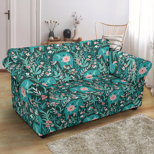 Elephants Jungle Pattern Loveseat Couch Slipcover