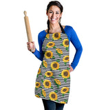 Sunflowers Ribbon Background Adjustable Apron