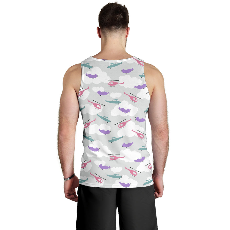 Helicopter plane pattern Men Tank Top