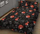 fox sleeping fox pattern Quilt Bed Set