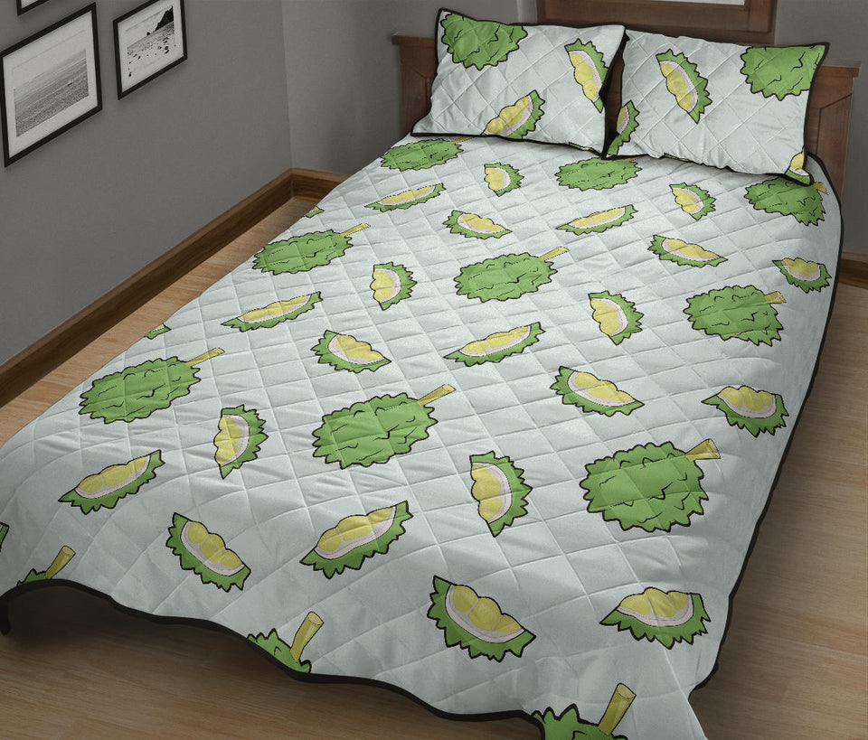Durian pattern blue background Quilt Bed Set