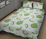 Durian pattern blue background Quilt Bed Set