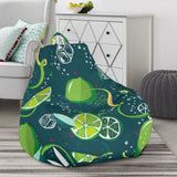 Lime Ice Flower Pattern Bean Bag Cover