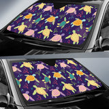 Colorful Sea Turtle Pattern Car Sun Shade
