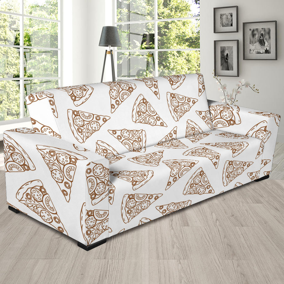 Hand Drawn Pizza Pattern Sofa Slipcover