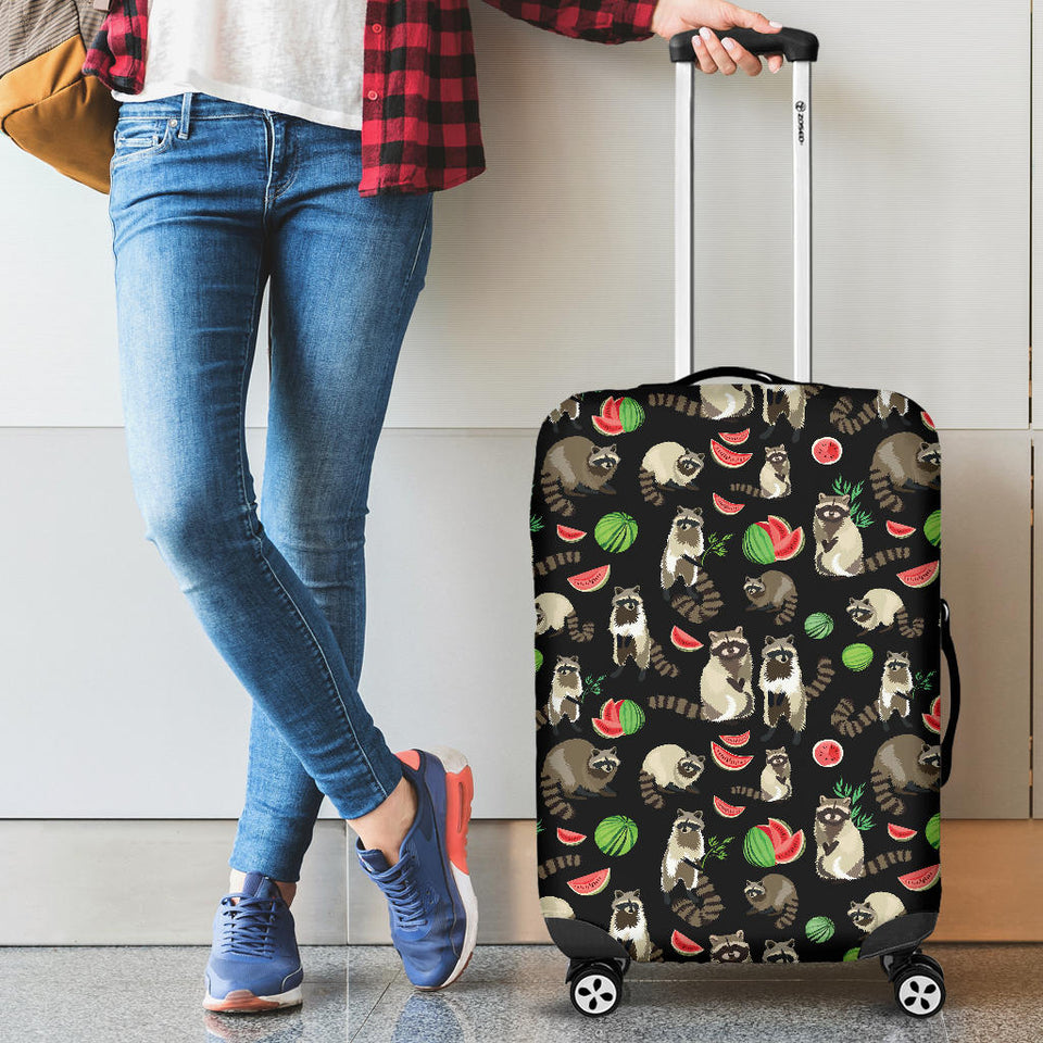Raccoon Watermelon Pattern Cabin Suitcases Luggages