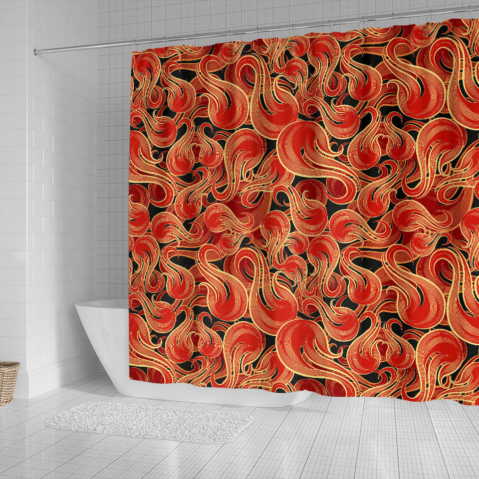Fire Flame Pattern Shower Curtain Fulfilled In US