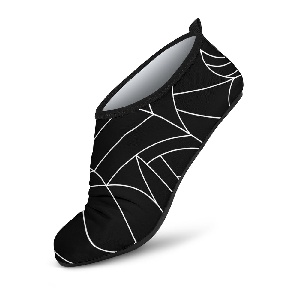 Spider Web Pattern Black Background White Cobweb Aqua Shoes