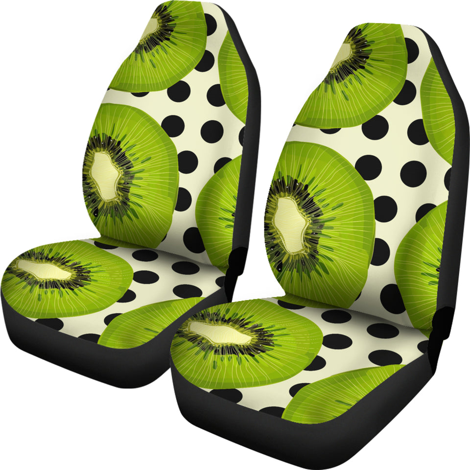 Kiwi Black Dot Background Universal Fit Car Seat Covers