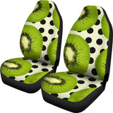 Kiwi Black Dot Background Universal Fit Car Seat Covers
