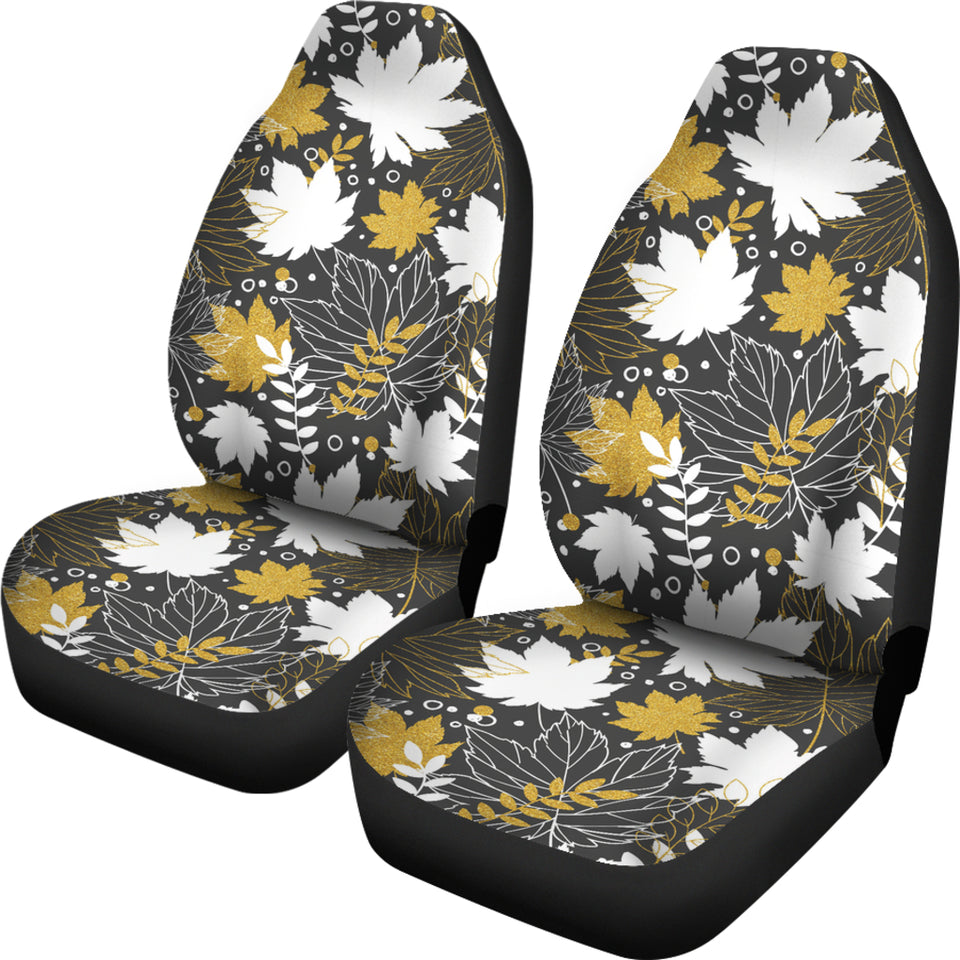Beautiful Gold Autumn Maple Leaf Pattern Universal Fit Car Seat Covers